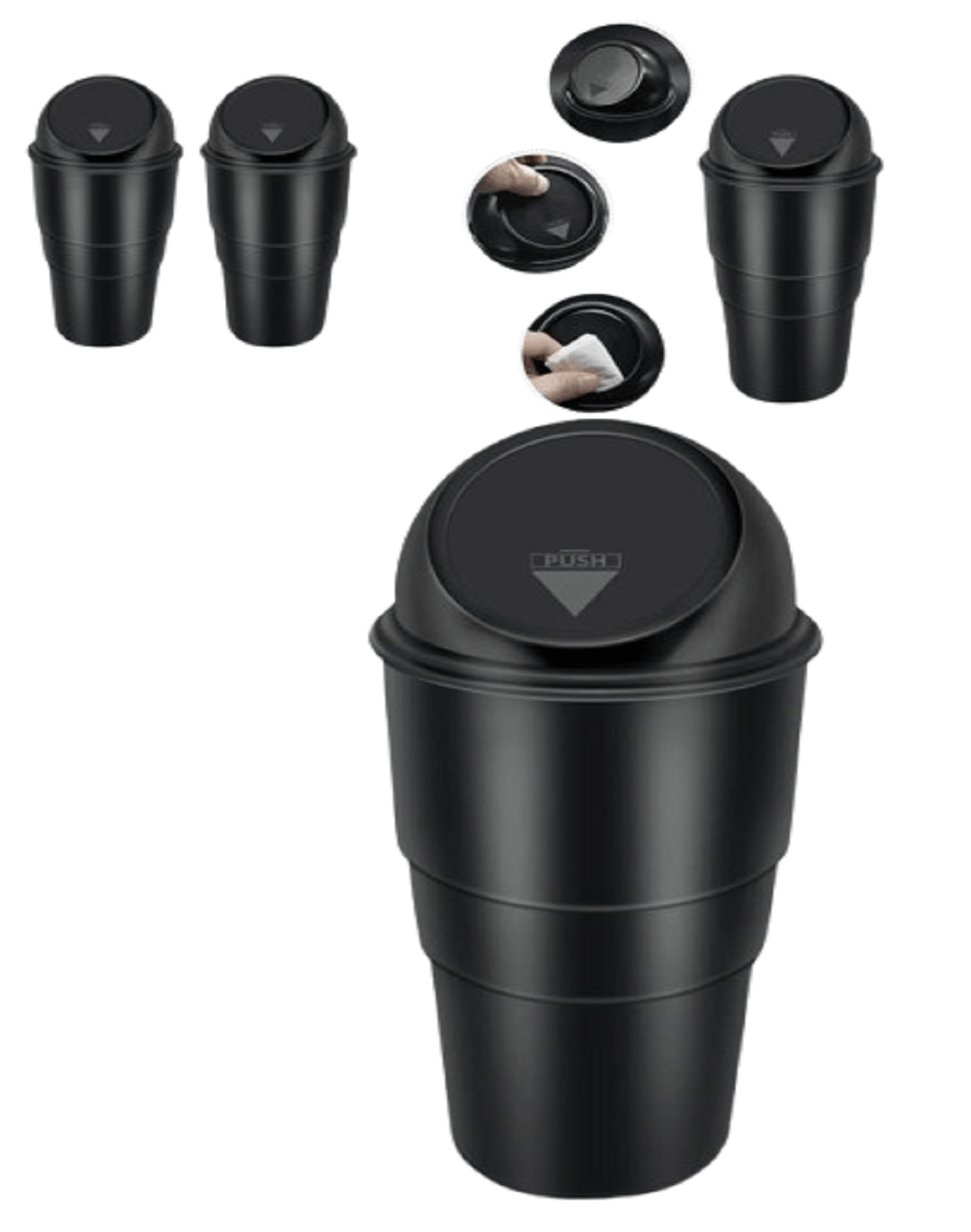 Mini Car Dustbin / Trash Can With A Spring Push Lid